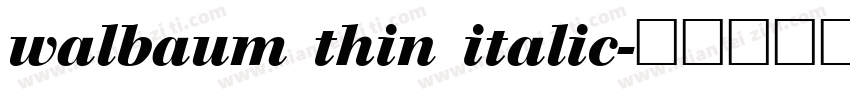 walbaum thin italic字体转换